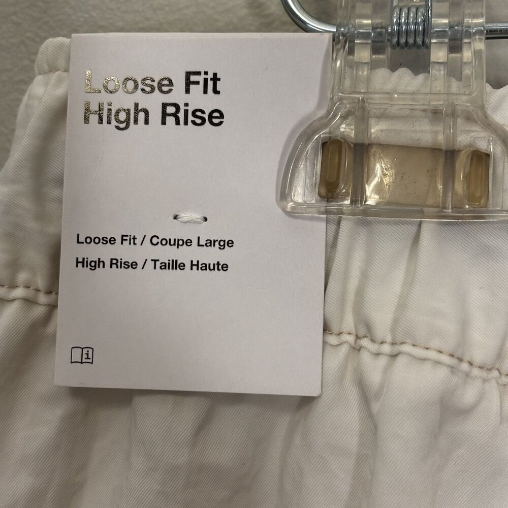 Nike Size Large Woven Utility Pants Beige/Cream Patchwork Elastic Waist - Picture 7 of 9